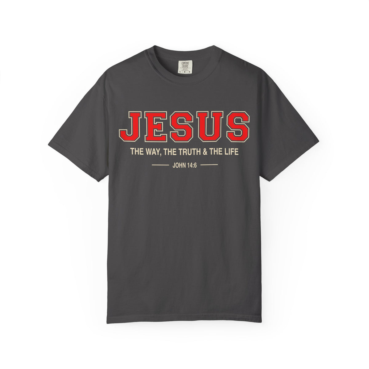 Charcoal The Way The Truth & The Life shirt with John 14:6 design