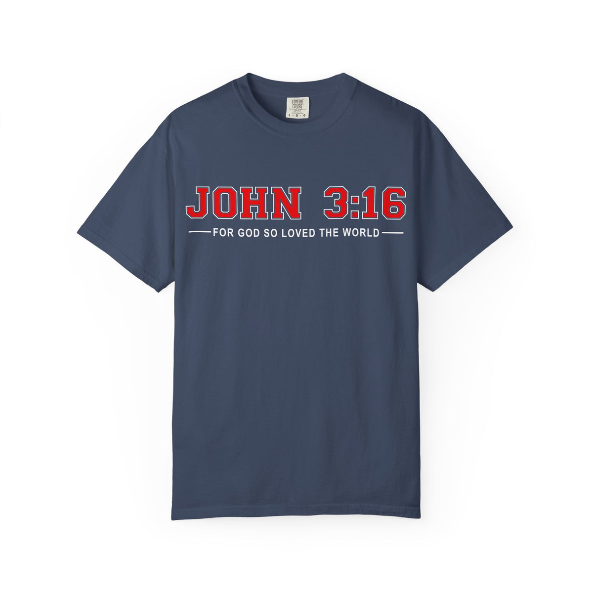 Blue John 3:16 For God So Loved Christian T-shirt