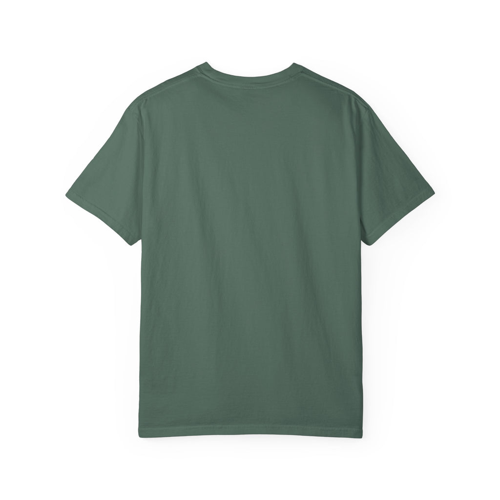 Back view of Blue Spruce I Love Jesus Christian T-shirt showing plain back and relaxed short-sleeve fit.