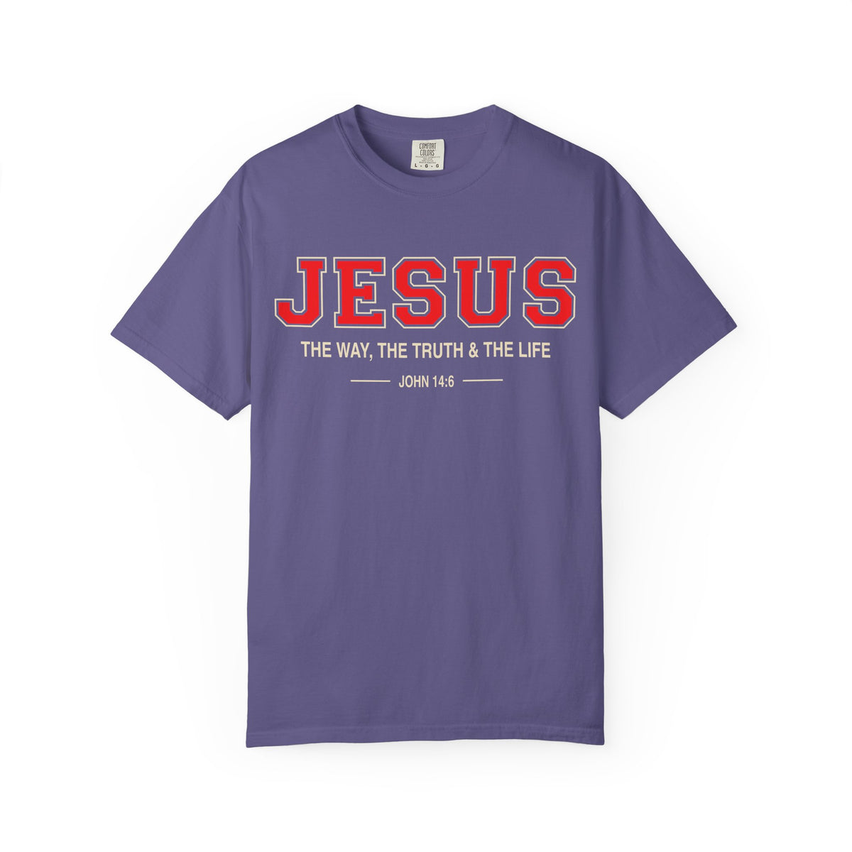 Purple The Way The Truth & The Life Christian T-shirt with Jesus design