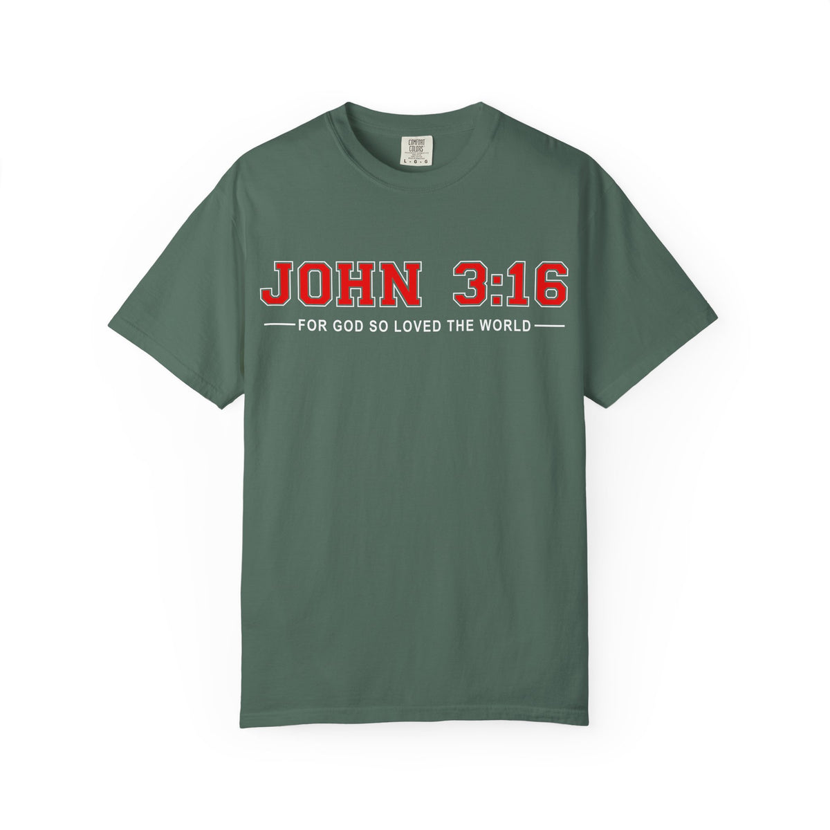 Green John 3:16 For God So Loved Christian T-shirt