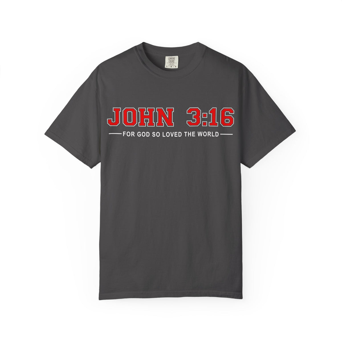 Charcoal John 3:16 For God So Loved Christian T-shirt