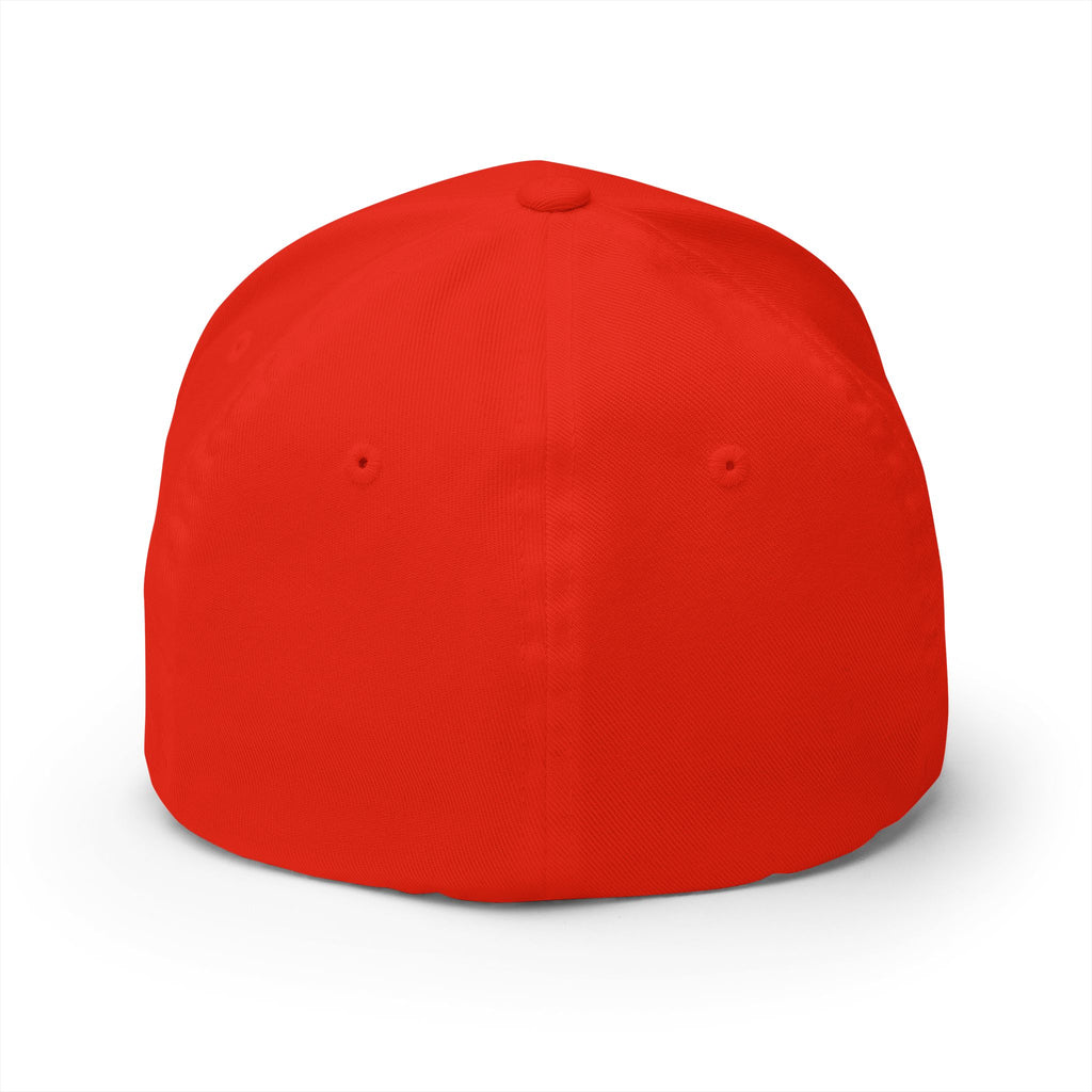 Red baseball cap on a white background