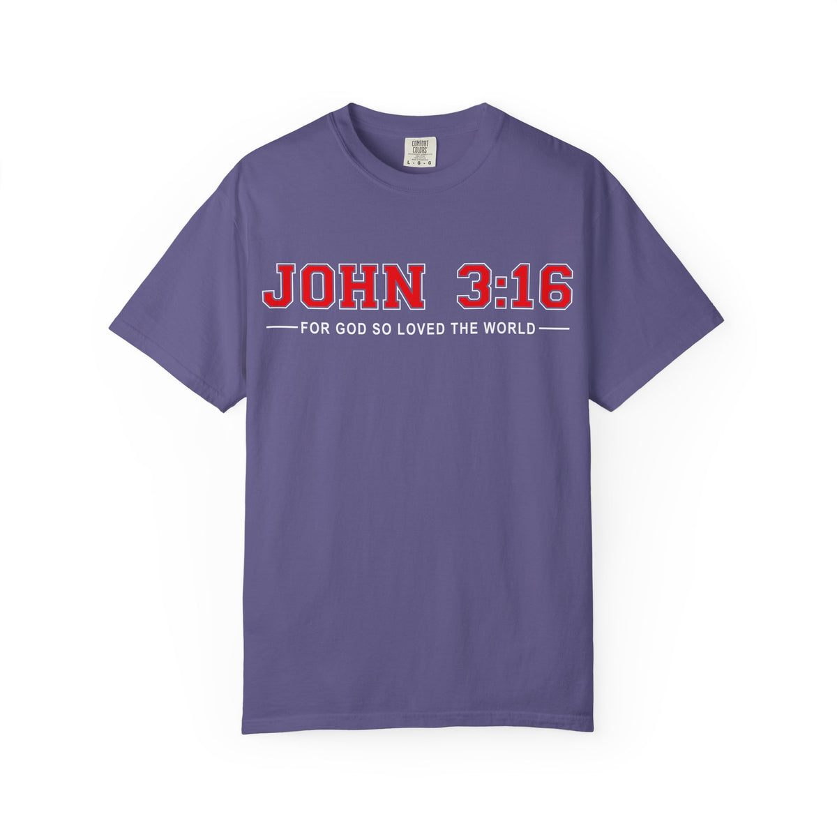 Purple John 3:16 For God So Loved Christian T-shirt